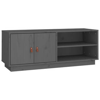 The Living Store Tv-meubel - Grenenhouten - Grijs - 105 x 34 x 40 cm