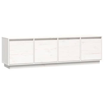 The Living Store TV-meubel Wit - Grenenhout - 156x37x45 cm - Trendy design