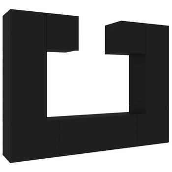 The Living Store TV-meubelset zwart - 60x30x30 cm - 30.5x30x60 cm - 80x30x30 cm