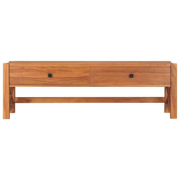 The Living Store Houten TV-meubel - Teakhout - 120 x 40 x 45 cm - Rustiek design