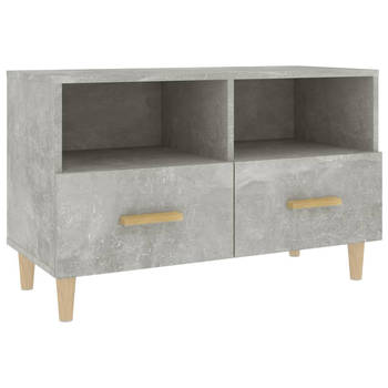 The Living Store TV-meubel - Klassiek - Betongrijs - 80 x 36 x 50 cm - Bewerkt hout