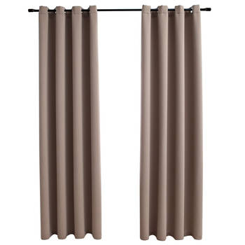 The Living Store Gordijnen - Taupe 140x175cm - 100% polyester