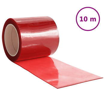 The Living Store Deurgordijn 200x1-6 mm 10 m PVC rood - Gordijn