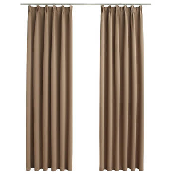 The Living Store Gordijnen Luxe Taupe 140x225 cm - Privacy en Lichtblokkering