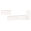 The Living Store Wandkasten - Massief grenenhout - Wit - Set van 3x 80x30x35cm - 1x 30x30x80cm