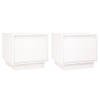 The Living Store Bedkastjes - Massief grenenhout - Wit - 35 x 34 x 32 cm - Set van 2