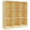 The Living Store Boekenkast Opbergkast Massief Grenenhout 104x33.5x110 cm - Decoratief en praktisch