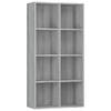 The Living Store Boekenkast Grijs Sonoma Eiken - 66 x 30 x 130 cm - Inclusief Montagehandleiding - Wandmontage vereist