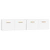 The Living Store Wandkast - Hoogglans Wit - 80 x 35 x 36.5 cm - 2 stuks