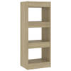 The Living Store Boekenkast Hout Eiken 40x30x103 cm - Decoratief en praktisch - Montage vereist