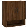 The Living Store Wandkast Bruineiken - 60 x 31 x 70 cm - Duurzaam hout - Praktische opbergruimte
