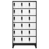 The Living Store Lockerkast - Antraciet/Wit - 90 x 40 x 180 cm - Staal