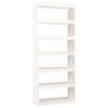 The Living Store Boekenkast Massief Grenenhout - 80 x 30 x 199.5 cm - Wit