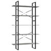 The Living Store Boekenkast met 5 schappen 100x30x175 cm bewerkt hout betongrijs - Kast