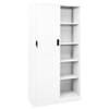 The Living Store Opbergkast - Staal - 90 x 40 x 180 cm - Schuifdeur - Verstelbare schappen