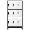 The Living Store Lockerkast - Steel - 90 x 45 x 180 cm - Antraciet/Wit