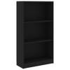 The Living Store Boekenkast met 3 schappen 60x24x109 cm bewerkt hout zwart - Kast