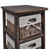 The Living Store Houten Kastje - 5 Lagen - Rattan Manden - Bruin - 25 x 28 x 90 cm