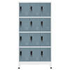 The Living Store Lockerkast Opbergkast - 90x45x180 cm - Staal - Licht- en donkergrijs