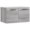 The Living Store Zwevende Wandkast - Grijs Sonoma Eiken - 60 x 36.5 x 35 cm - Duurzaam bewerkt hout