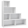 The Living Store Boekenkast Bewerkt Hout - 155x24x160cm - Hoogglans Wit