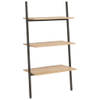 The Living Store Boekenrek met 3 schappen - Lichtbruin/Zwart - 64 x 34 x 116 cm - Sterke stalen constructie