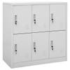 The Living Store Lockerkasten - The Living Store - Opbergkast - 90x45x92.5 cm - Lichtgrijs - Staal