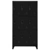 "The Living Store Lockerkast Opbergkast - 90x45x180cm - Zwart Staal"