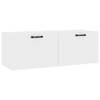 The Living Store Wandkast - Hoogglans wit - 100x36.5x35 cm - Bewerkt hout