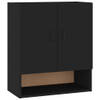 The Living Store Kast Wandgemonteerd Zwart - 60 x 31 x 70 cm - Bewerkt hout