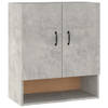 The Living Store Wandkast Betongrijs 60x31x70 cm - 2 Deuren - 1 Open Schap