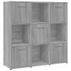 The Living Store Boekenkast Grijs Sonoma Eiken 90x30x90 cm - 9 Vakken - 5 Deuren