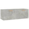 The Living Store Wandkast Betongrijs - 100 x 36.5 x 35 cm - 2 lades - Bewerkt hout