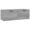 The Living Store Wandkast - Grijs Sonoma Eiken - 100x36.5x35 cm - 2 Lades