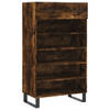 The Living Store Schoenenkast - Gerookt Eiken - Hout/IJzer - 60x35x105cm - Stabiel Blad