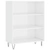 The Living Store Boekenkast Metaal en bewerkt hout - 69.5 x 32.5 x 90 cm - Hoogglans wit