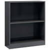 The Living Store Boekenkast - 60 x 24 x 74.5 cm - Hoogglans grijs - Bewerkt hout