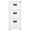 The Living Store Archiefkast Staal - 46 x 62 x 102.5 cm - 3 lades - Wit