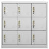 The Living Store Lockerkast 9 compartimenten 90x45x92.5 cm - lichtgrijs - Staal