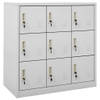 The Living Store Lockerkasten Opbergkast - 90 x 45 x 92.5 cm - Lichtgrijs - Staal - Met Sloten - 9 Lockers