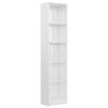 The Living Store Boekenkast - Hout - 40 x 24 x 175 cm - Hoogglans wit