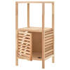 The Living Store Houten Opbergkast - Badkaast - 39.5 x 35.5 x 86 cm - massief walnotenhout en multiplex