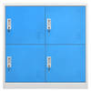 The Living Store Lockerkast - Modern Design - Opbergkast - Afmetingen- 90 x 45 x 92.5 cm - Kleur- Lichtgrijs en Blauw