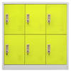 The Living Store Lockerkast Staal - 90 x 45 x 92.5 cm - Lichtgrijs-Groen