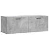 The Living Store Wandkast Betongrijs - 100 x 36.5 x 35 cm - Duurzaam hout - Opbergruimte - Wandgemonteerde functie