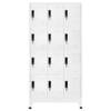 The Living Store Lockerkast Staal - 90 x 45 x 180 cm - 12 deuren - Wit