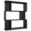 The Living Store Boekenkast - 80 x 24 x 96 cm - Zwart - Bewerkt hout