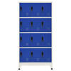 The Living Store Lockerkast - Opbergkast 90x45x180 cm - Staal - Grijs/Blauw