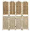 The Living Store Vintage Kamerscherm - Massief Paulowniahout - 140 x 165 cm - Bruin