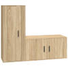 The Living Store TV-meubelset - Sonoma eiken - 80x34.5x40 cm - 40x34.5x100 cm